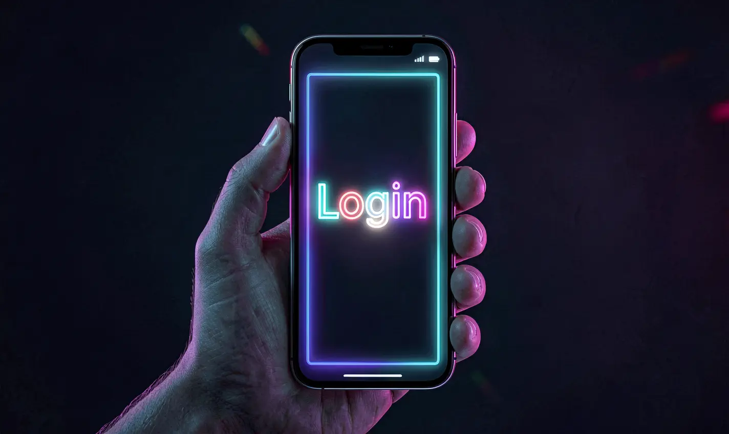 F111 Login – Secure and instant access to your casino account in Bangladesh Close up of a glowing login screen on a smartphone symbolizing secure and fast access to the F111 casino account in Bangladesh
